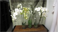 3PC LARGE GREEN AND WHITE ORCHID ARRANGEMENTS