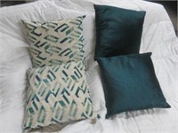 (4) SOLID GREEN AND GREEN AND WHITE GEOMETRIC