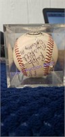 Full grain leather cover baseball signed by many