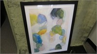 FRAMED PRINT ABSTRACT 38"T X 30"W