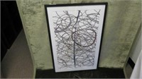 FRAMED PRINT ABSTRACT 39.5"T X 26"W
