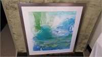 FRAMED PRINT ABSTRACT 39.5"T X 37"W