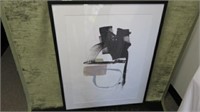 FRAMED PRINT ABSTRACT 40.5"T X 32"W