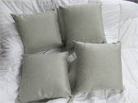 (4) METALLIC BLUE AND GOLD ACCENT PILLOWS