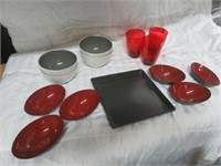 13PC CRATE AND BARREL DISHES 5.5"