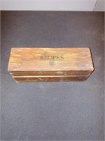 Wooden recipe box