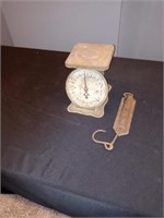 Vintage scale and spring scale