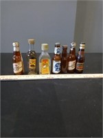 Vintage miniature beer bottles
