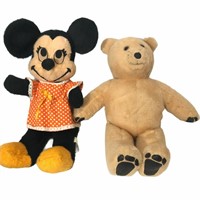 Vintage Minnie Mouse and Teddy Bear