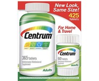 Centrum Adults Multivitamin, 425 Tablets 10/2020