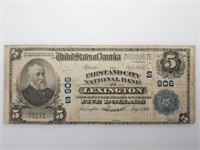 Lg Size 1913 US Lexington Ky Harrison $5 Bill