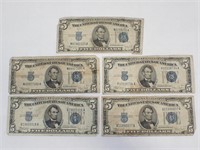 5 - 1934 US C $5 Dollar Silver Certificates