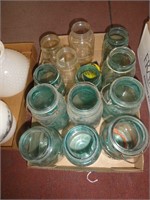 13 Mason Jars Assorted Sizes with Box of Lids