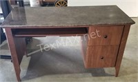 53x23.5x31in Faux Marble Top Desk