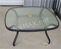 38x38x18in Glass Top Patio Table