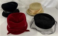 4 Vintage Ladies Hats