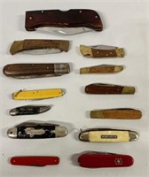 Collection of 13 Assorted Pocket Knives