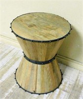 Metal Ball Trimmed Wooden Drum Table.