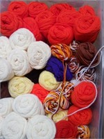 Box lot of yarn