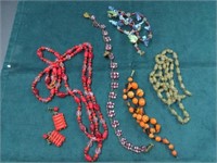 6 Pcs. Vintage Glass Necklaces
