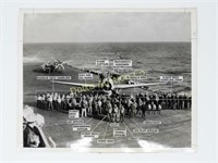 WWII PHOTO OF CARRIER & PERSONNEL: