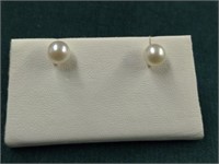 10K Mikimoto Pearl Earrings