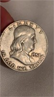 Error 1958 Ben Franklin Half Dollar 90% Silver