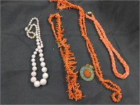 5 Pcs. Vintage Coral Jewelry