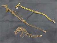 3 Victorian Slides & Watch Chains