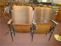 Vintage Wood Theatre Seats (44" x 36" x 20")