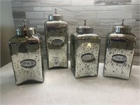 4 PC MERCURY GLASS CANISTERS