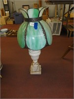 Marble Looking Lamp with Glass Shade (26")