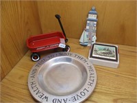 Miniature Radio Flyer and Decor.