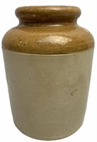 Two-Toned Stoneware Crock Jar