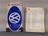 VW Repair Book & Vanity License Plate