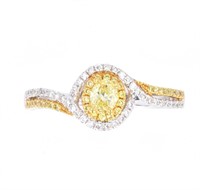 Fancy Yellow Diamond Ring set in 14K Gold