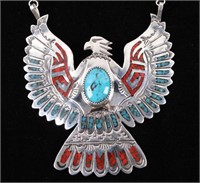Navajo Lone Mountain Turquoise Chip Inlay Necklace