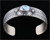 Navajo Tufa Cast Golden Hills Turquoise Bracelet