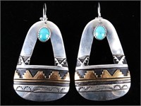 T&R Singer Navajo Sterling & Turquoise Earrings