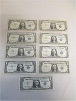 8 $1 Silver Certificates - All 1957 Variations