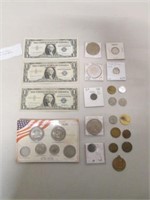 Vintage Silver Certificates, Coins & Tokens -