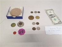 Lot of Vintage Coins & Tokens From A Large