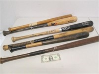 Lot of Vintage Wooden Baseball Bats- 1 Signed