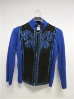 Bob Mackie Black & Blue Wearable Art Coat Size