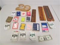 Lot of Vintage Playing Cards & Games - As