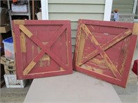 2 Cedar Doors - Approx 25 1/2" x 25 1/2" Each