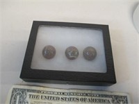 3 Vintage Jabo Oxblood Early Run Marbles in
