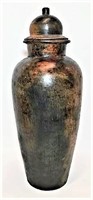 Earthenware Tall Lidded Vase