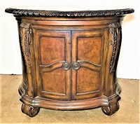 Oval Side Table with Cabinet