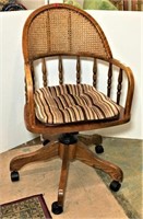 Oak Office Chair with Inset Cane Back